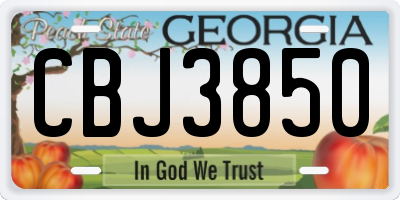 GA license plate CBJ3850
