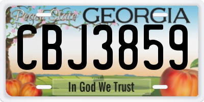 GA license plate CBJ3859