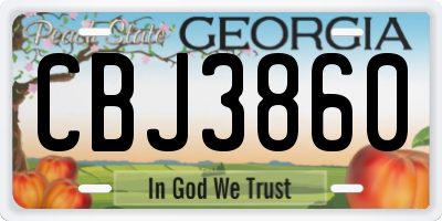 GA license plate CBJ3860