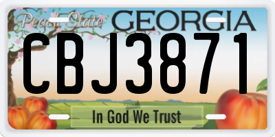 GA license plate CBJ3871