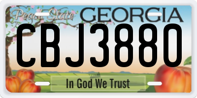 GA license plate CBJ3880