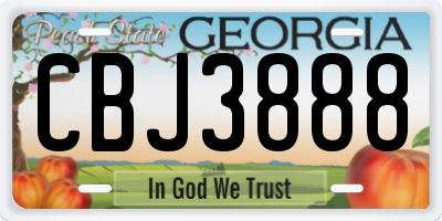 GA license plate CBJ3888