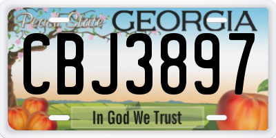 GA license plate CBJ3897