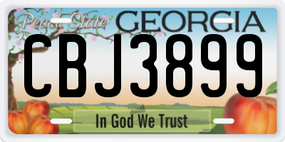 GA license plate CBJ3899