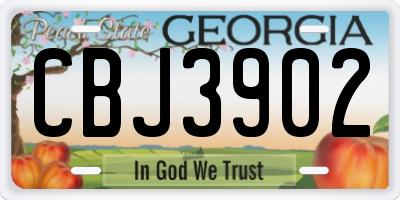 GA license plate CBJ3902