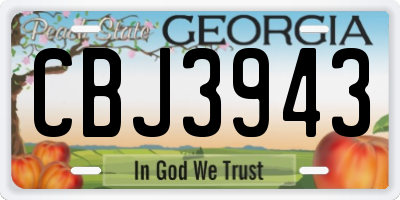 GA license plate CBJ3943