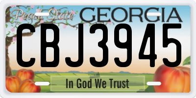 GA license plate CBJ3945