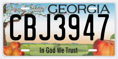 GA license plate CBJ3947