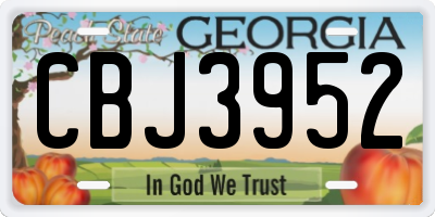 GA license plate CBJ3952