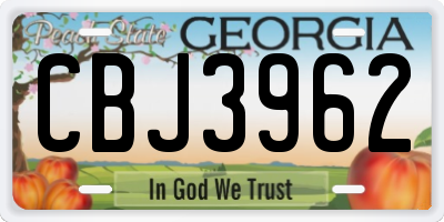 GA license plate CBJ3962