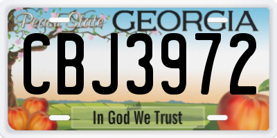 GA license plate CBJ3972