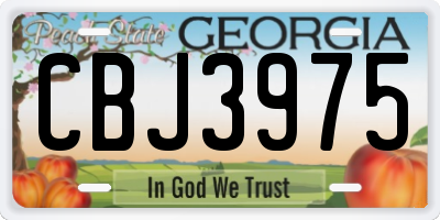 GA license plate CBJ3975