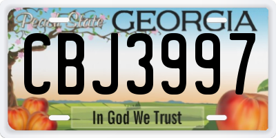 GA license plate CBJ3997