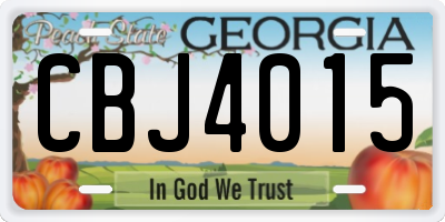 GA license plate CBJ4015