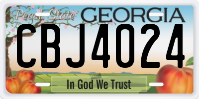 GA license plate CBJ4024