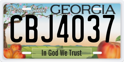 GA license plate CBJ4037