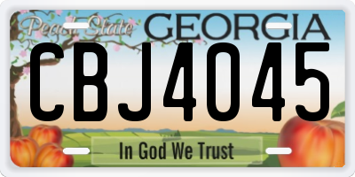 GA license plate CBJ4045