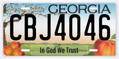 GA license plate CBJ4046