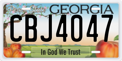 GA license plate CBJ4047