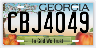 GA license plate CBJ4049