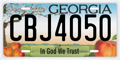 GA license plate CBJ4050