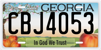 GA license plate CBJ4053