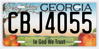 GA license plate CBJ4055