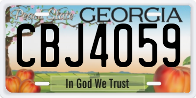GA license plate CBJ4059