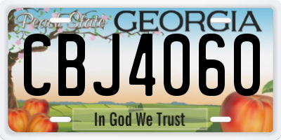 GA license plate CBJ4060