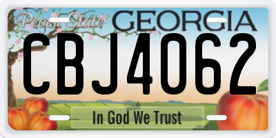GA license plate CBJ4062