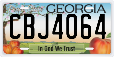 GA license plate CBJ4064