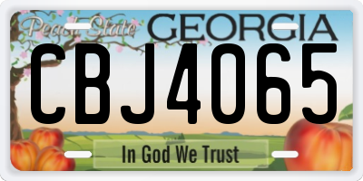 GA license plate CBJ4065