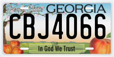 GA license plate CBJ4066