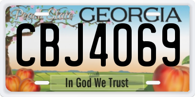 GA license plate CBJ4069