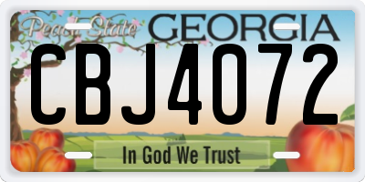 GA license plate CBJ4072