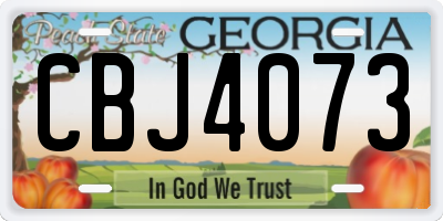 GA license plate CBJ4073