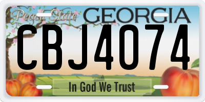GA license plate CBJ4074