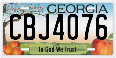 GA license plate CBJ4076