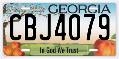 GA license plate CBJ4079