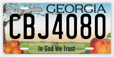GA license plate CBJ4080