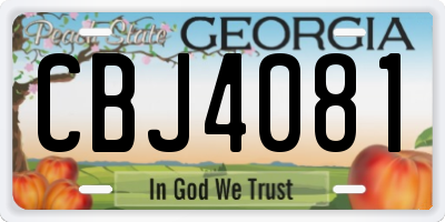 GA license plate CBJ4081