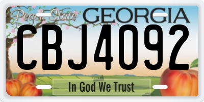 GA license plate CBJ4092