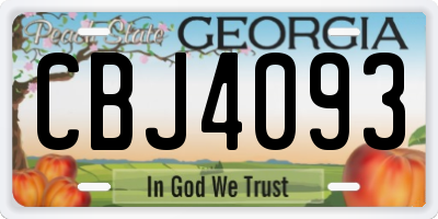 GA license plate CBJ4093