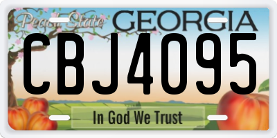 GA license plate CBJ4095