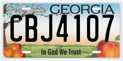 GA license plate CBJ4107
