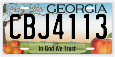 GA license plate CBJ4113