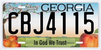 GA license plate CBJ4115