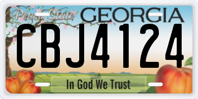 GA license plate CBJ4124