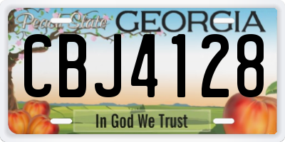 GA license plate CBJ4128