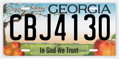 GA license plate CBJ4130